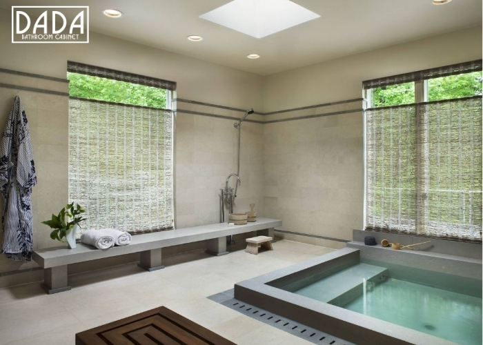Bồn tắm âm tường giúp tạo không gian mở rộng cho phòng tắm, mang tới sự phá cách